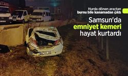 Hurda dönen araçtan burnu bile kanamadan çıktı! Samsun'da emniyet kemeri hayat kurtardı