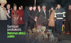 Samsun protokolü Nevruz ateşi yaktı