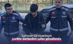 Samsun'da nişanlısını parkta darbeden şahıs gözaltında