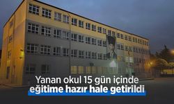 Yanan okul 15 gün içinde eğitime hazır hale getirildi