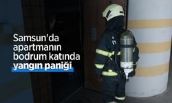 Samsun'da apartmanın bodrum katında yangın paniği