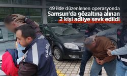49 ilde düzenlenen operasyonda Samsun'da gözaltına alınan 2 kişi adliye sevk edildi