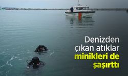 Denizden çıkan atıklar minikleri de şaşırttı