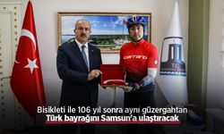 Bisikleti ile 106 yıl sonra aynı güzergahtan Türk bayrağını Samsun'a ulaştıracak