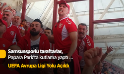 Samsunsporlu taraftarlar, Papara Park'ta kutlama yaptı UEFA Avrupa  Ligi Yolu  Açıldı