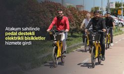 Atakum sahilinde pedal destekli elektrikli bisikletler hizmete girdi