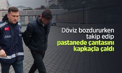 Döviz bozdururken takip edip pastanede çantasını kapkaçla çaldı