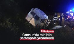 Samsun'da minibüs şarampole yuvarlandı: 1 ölü, 4 yaralı