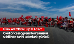 Minik Adımlarla Büyük Anlam Okul öncesi öğrencileri Samsun sahilinde tarihi adımlarla yürüdü