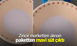 Zincir marketten alınan paketten mavi süt çıktı