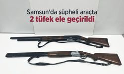 Samsun'da şüpheli araçta 2 tüfek ele geçirildi