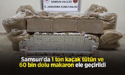 Samsun'da 1 ton kaçak tütün ve 60 bin dolu makaron ele geçirildi