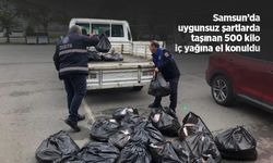 Samsun’da uygunsuz şartlarda taşınan 500 kilo iç yağına el konuldu