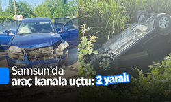 Samsun’da araç kanala uçtu: 2 yaralı