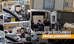 Samsun’da ambulansa dolap yüklediler