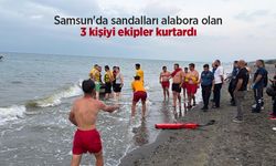 Samsun'da sandalları alabora olan 3 kişiyi ekipler kurtardı