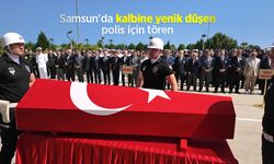 Samsun'da kalbine yenik düşen polis için tören