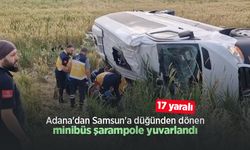 Adana'dan Samsun'a düğünden dönen minibüs şarampole yuvarlandı: 17 yaralı