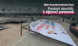 Bilim fuarında korkutan kaza: Pankart devrildi, 5 öğrenci yaralandı