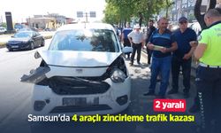 Samsun'da 4 araçlı zincirleme trafik kazası: 2 yaralı