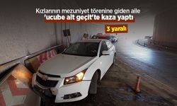 Kızlarının mezuniyet törenine giden aile 'ucube alt geçit'te kaza yaptı: 3 yaralı