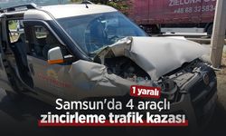 Samsun'da 4 araçlı zincirleme trafik kazası: 1 yaralı