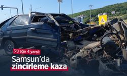 Samsun'da zincirleme kaza: 3'ü ağır 4 yaralı