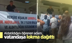 Aldatıldığını öğrenen adam, vatandaşa lokma dağıttı
