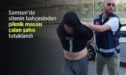 Samsun'da sitenin bahçesinden piknik masası çalan şahıs tutuklandı
