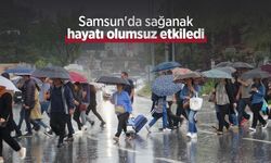 Samsun'da sağanak hayatı olumsuz etkiledi