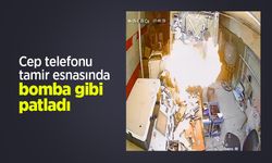 Cep telefonu tamir esnasında bomba gibi patladı