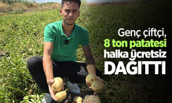 Genç çiftçi, 8 ton patatesi halka ücretsiz dağıttı