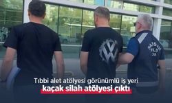 Tıbbi alet atölyesi görünümlü iş yeri kaçak silah atölyesi çıktı