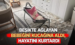 Beşikte ağlayan bebeğini kucağına aldı, hayatını kurtardı