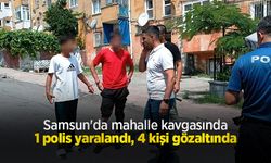 Samsun'da mahalle kavgasında 1 polis yaralandı, 4 kişi gözaltında