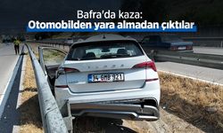 Bafra'da kaza: Otomobilden yara almadan çıktılar