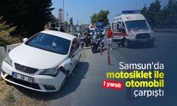 Samsun'da motosiklet ile otomobil çarpıştı: 1 yaralı
