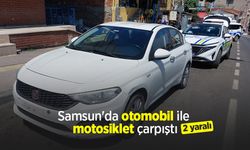 Samsun'da otomobil ile motosiklet çarpıştı: 2 yaralı