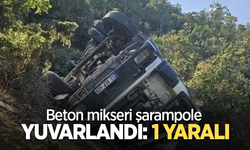 Beton mikseri şarampole yuvarlandı: 1 yaralı