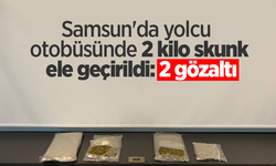 Samsun'da yolcu otobüsünde 2 kilo skunk ele geçirildi: 2 gözaltı