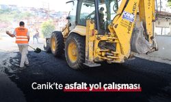 Canik'te asfalt yol çalışması
