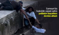 Samsun’da taşkınlık yapan şahıs polisten kaçarken denize atladı