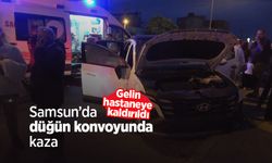 Samsun’da düğün konvoyunda kaza: Gelin hastaneye kaldırıldı