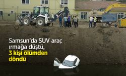 Samsun’da SUV araç ırmağa düştü, 3 kişi ölümden döndü