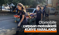 Otomobille çarpışan motosikletli kurye yaralandı