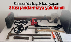Samsun'da kaçak kazı yapan 3 kişi jandarmaya yakalandı