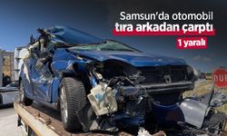 Samsun'da otomobil tıra arkadan çarptı: 1 yaralı
