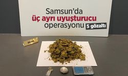 Samsun’da üç ayrı uyuşturucu operasyonu: 5 gözaltı