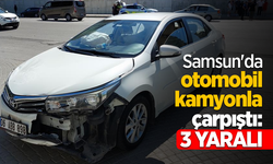 Samsun'da otomobil kamyonla çarpıştı : 3 yaralı