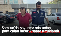 Samsun'da soyunma odasından para çalan hırsız 2 saate tutuklandı